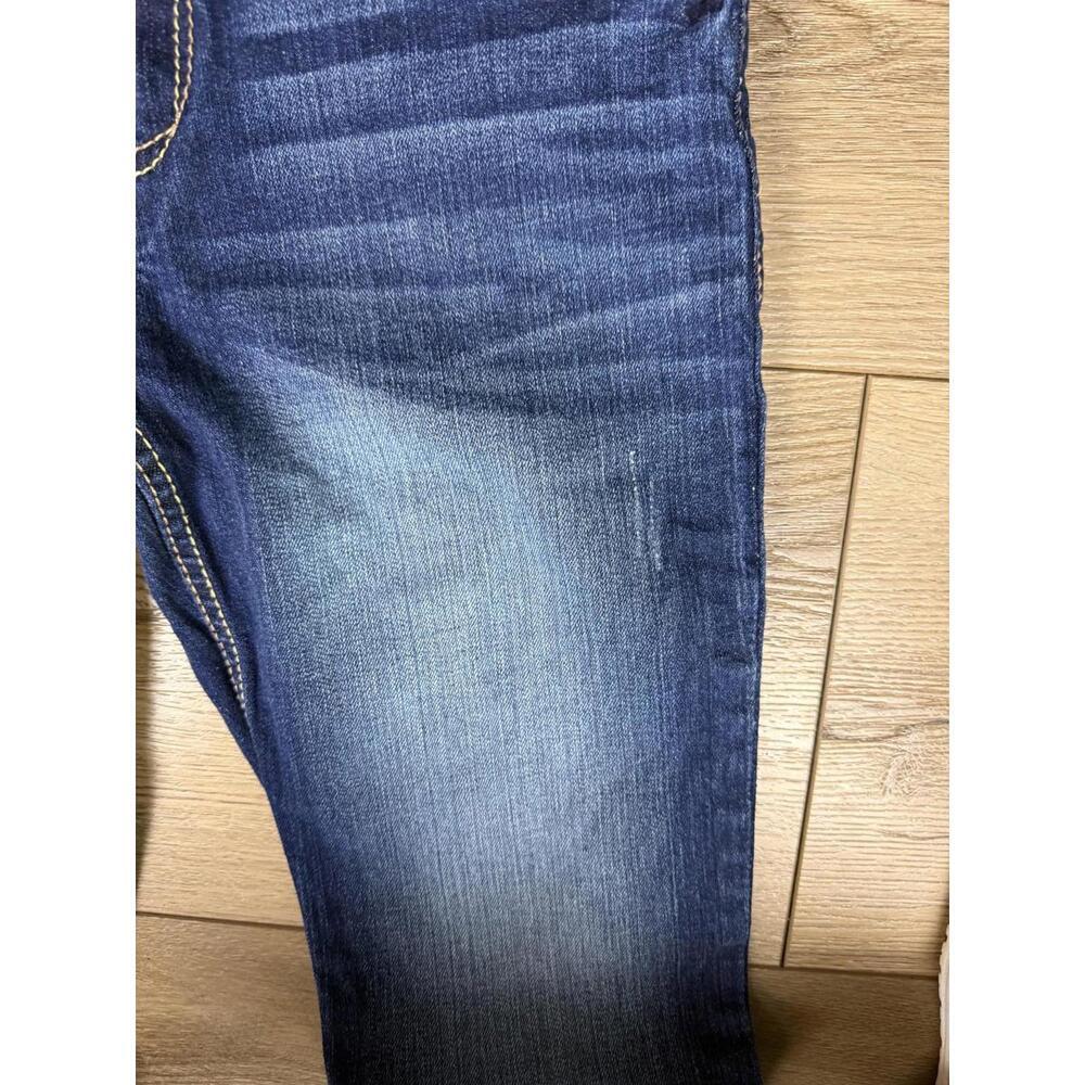 Rue21 Jeans Juniors 7/8 Blue Medium Wash Bootcut Stretch Embroidered Pockets - Picture 4 of 11